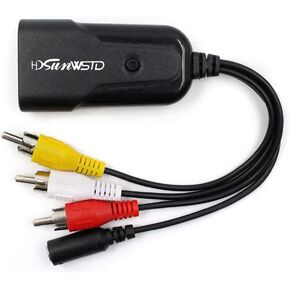 HDMI to AV Adapter Mini HD Video Converter Box HDMI to RCA AV/CVSB L/R Video 1080P HDMI2AV Support NTSC PAL Output