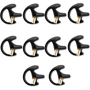 Lsgoodcare 24Pcs Replacement Earmold Earbud Left Ear for Two Way Radio Acoustic Coil Tube Earpiece - Silicone Walkie Talkie Earmould Ear Buds Black Small Medium Large, Soft Ear Piece