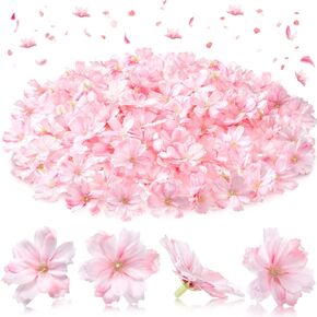 WILLBOND Faux Flower Heads for Crafts Artificial Silk Plum Blossom Heads for Home Room Wedding Party Marriage Car Shoes Hats, 1.8 Inch (Mixed Colors, 100 Pieces)
