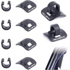 Alloy Bike Cable Guides, 6 Sets Base + Clip, for Bicycle Brake/Shifter/Derailleur Cable, Fit for Line Tube Housing
