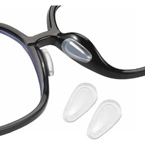 Eyeglass Nose Pads, Eye Glasses Nose Pad Adhesive Silicone Anti Slip Nose Pad for Glasses, 6 Pairs (Clear)