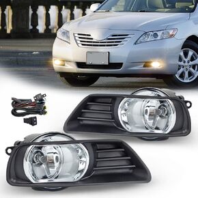 Fog Lights Lamps Replacement for 2007-2009 Toyota Camry Fog Light Assembly Compatible with H11 Halogen Bulbs, Switch and Wiring Kit