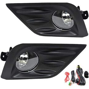 Driving Fog Lights Lamps Replacement for 2016-2018 Nissan Altima 4-Door Sedan With H11 12V 55W Halogen Bulbs ​& Black Bezel & Switch and Wiring Kit (Clear Lens)