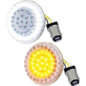 Eagle Lights 8748TS 2" Front LED Turn Signals with White Halo Running Lights - Generation I / 1157 Base
