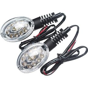 Motorcycle Front or Rear Turn Signal Indicators Compatible with Kawasaki Ninja 250R 650 Vulcan S KLX250S KLX 250SF 250 and Yamaha XT660X 660R MT-03 (Clear)
