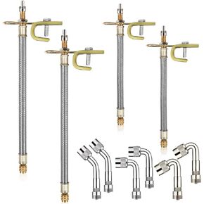 tchrules 10 Pieces Stainless Steel Dually Valve Stem Extension, Includes 4 Pieces Dual Tire Valve Extension 6 Pieces Valve Extender Adaptor for Most Cars Truck RV (7.1 Inches, 11.8 Inches)