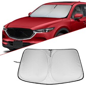 Foldable Windshield Sun Shade for Mazda CX-5 (2018-2021) Front Window Sunshade- SUV Interior Protection Block UV Rays Keep Your Car Cool & Comfortable, Easy to Use and Store
