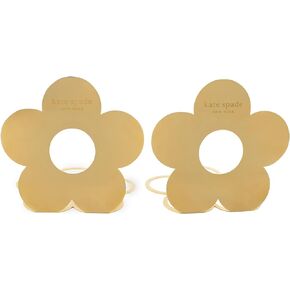 Kate Spade New York Gold Metal Flower 6" x 6" Bookends Book Stopper Set of 2, Flower