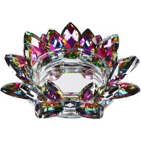 Crystal Lotus Flower Candle Holder, Crystal Tealight Candle Holder up to 3.2''D Candles, Tealight Stand Glass Holder, Decorative Candle Holder for Home Decor Wedding Party in Saudi Arabia