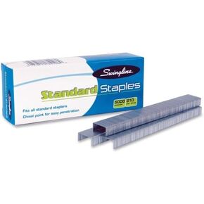 Swingline Standard Staples - 210 Per Strip - 0.25" Leg - 0.50" Crown - Chisel Point - 5000/Box