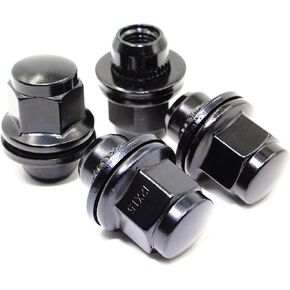 Set of 24 12x1.5 Veritek Mag OEM Factory Washer Style Black Lug Nuts for Toyota Tacoma 4 Runner SR5 Pre-Runner TRD Off-Road Limited OEM Replacement