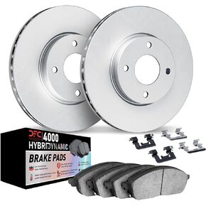 Dynamic Friction Company Front Geospec Brake Rotors Kit | 4000 HybriDynamic Brake Pads includes Hardware 4812-59058
