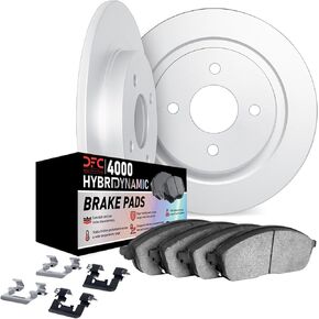 Dynamic Friction Company Rear Brake Rotors Kit | 4000 HybriDynamic Brake Pads includes Hardware | Fits 1998-2002 Honda Accord