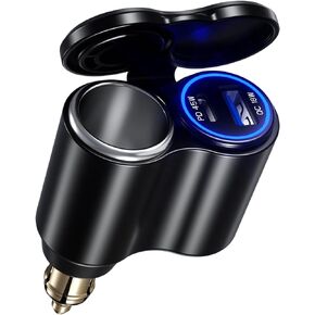 Kewig Motorcycle Din Hella Plug to QC 18W & PD 45W Charger with 12V Cigarette Lighter Socket for BMW Ducati Triumph Hella Motorcycle DIN Socket