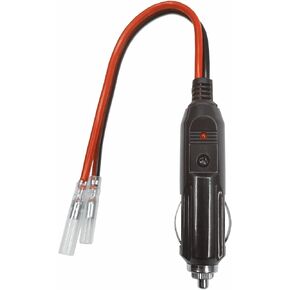 Car Replacement Cigarette Lighter Male Plug with Leads - 12v 24v Car Adapter DC Battery Charger Kit Cigar Plug Extension Cable 15A for Auto Air Pump, Salt Spreader, Car Refrigerator, RV Fan (1)