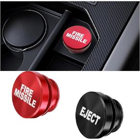 2PCS Car Cigarette Lighter Plug Cover Billet Aluminum Dustproof Plug, FIRE MISSILE/EJECT Button Decorations Plug Anodized Fits Most Automotive Vehicles and Boats with Standard 12 Volt Power Source