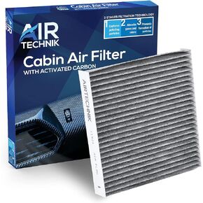 AirTechnik CF11924 Cabin Air Filter w/Activated Carbon | Fits Fiat 500 Electric 2013-2019, 500 2012-2019, Mobi 2017-2022, Uno 2013-2020, Ram 700 2021-2023, Pro Master Rapid 2017-2021 - 68096453AA