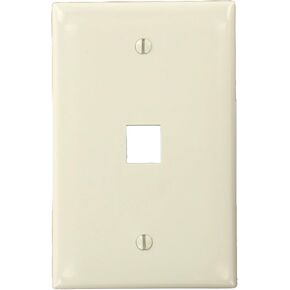 Leviton 41091-1TN QuickPort Midsize Wallplate, Single Gang, 1-Port, Light Almond