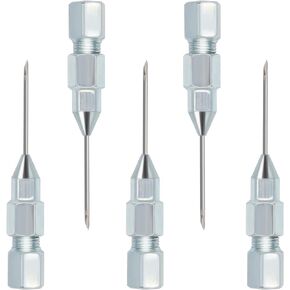 5Pcs Grease Gun Needle Tip of The Mouth Grease Gun Adapter Grease Injector Needle, Removable Needle Grease Dispenser, 2.76 Inch Length Standard Grease Sharp Type Fitting
