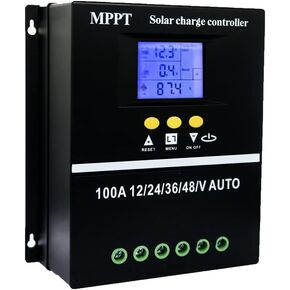 60A MPPT Solar Charge Controller 12V 24V 36V 48V LCD Display Battery Intelligent Regulator Max 100V Input Dual USB for Lead-Acid/Lithium