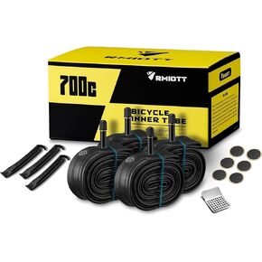 4 Pack Road Bike Tubes 700 x 23c 24c 25c 28c 30c 32c 35c 37c 38c 40c 42c 43c, 700c Bike Tire Tube (Presta/Schrader Valve)