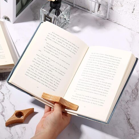3 Pieces Assorted Size Wooden Book Page Holder, Wooden Thumb Bookmark Novel Reading Ring Accessories Presents for Readers Book Lovers Bookworm Literary Presents (Brown) in Saudi Arabia