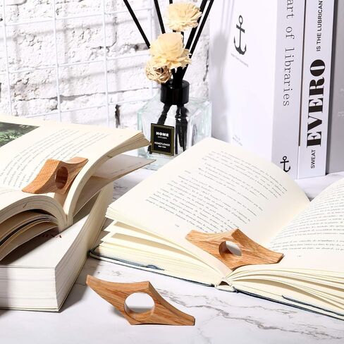 3 Pieces Assorted Size Wooden Book Page Holder, Wooden Thumb Bookmark Novel Reading Ring Accessories Presents for Readers Book Lovers Bookworm Literary Presents (Brown) in Saudi Arabia