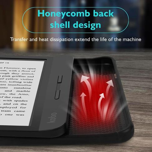 حافظة لجهاز Kobo Libra 2 مقاس 7 بوصات (إصدار 2021)/Tolino Vision 6، غطاء من مادة TPU مع نسيج قماشي وحزام يد على الظهر، غطاء مغناطيسي مع وظيفة الاستيقاظ/النوم الذكية (أحمر داكن) in Kuwait