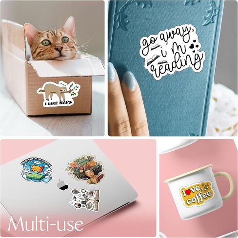 قم بإنشاء ملصق Kindle الخاص بك، ملصقات كتب، ملصقات جمالية ميمي لطيفة من الفينيل للهاتف المحمول، ملحقات الكمبيوتر، زجاجة مياه، مجلة BookTok، شارات مضحكة مقاومة للماء (5 قطع، 2.5 بوصة) in Kuwait