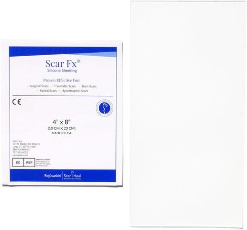 علاج الندبات السيليكون من Scar Fx، حجم الرقعة 4 × 8 بوصة، رقعة واحدة in Kuwait