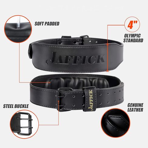 حزام رفع الأثقال من الجلد الطبيعي من جافيك للرجال والنساء لدعم الظهر القطني في صالة الألعاب الرياضية ورفع الأثقال وحزام اللياقة البدنية عالي التحمل in Kuwait