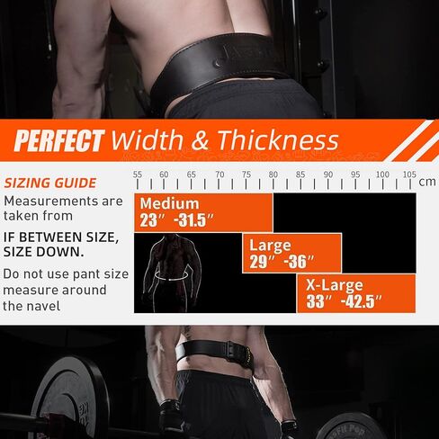 حزام رفع الأثقال من الجلد الطبيعي من جافيك للرجال والنساء لدعم الظهر القطني في صالة الألعاب الرياضية ورفع الأثقال وحزام اللياقة البدنية عالي التحمل in Kuwait