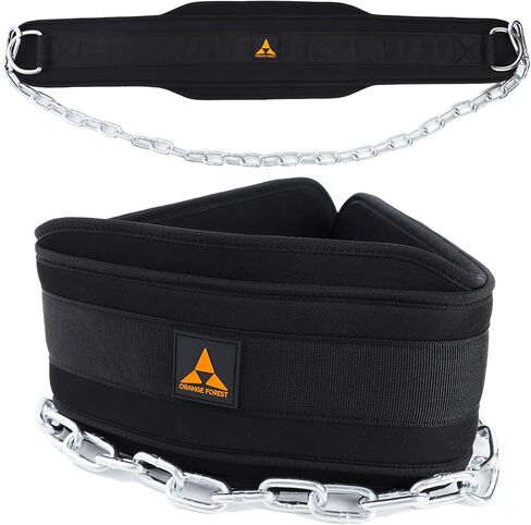 حزام غمس لرفع الأثقال، حزام وزن مع سلسلة فولاذية 36 بوصة لحزام السحب، حزام غمس للخصر من النيوبرين 10 مم لرفع الأثقال، القرفصاء، تدريب القوة، اللياقة البدنية في صالة الألعاب الرياضية، للرجال والنساء in Kuwait