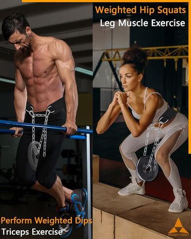 حزام غمس لرفع الأثقال، حزام وزن مع سلسلة فولاذية 36 بوصة لحزام السحب، حزام غمس للخصر من النيوبرين 10 مم لرفع الأثقال، القرفصاء، تدريب القوة، اللياقة البدنية في صالة الألعاب الرياضية، للرجال والنساء in Kuwait