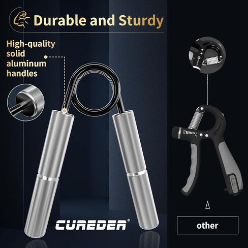 مدرب قوة القبضة 4 عبوات، مقوي قبضة اليد المعدنية 50 رطل - 200 رطل، تمرين رائع للمعصم والساعد، تمرين الساعد عالي التحمل غير قابل للانزلاق لبناء العضلات وإعادة تأهيل اليد in Kuwait