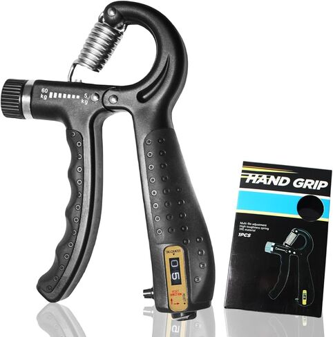 Grip Strength Trainer with Smart Counting, Hand Grip Strengthener, Forearm Exerciser and Hand Workout Tool. Non-Slip Gripper with Adjustable Resistance from 11 to 132lbs (5-60kg). in Kuwait