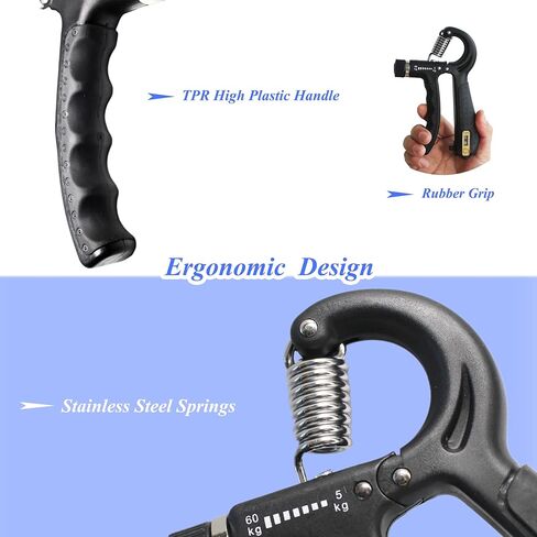 Grip Strength Trainer with Smart Counting, Hand Grip Strengthener, Forearm Exerciser and Hand Workout Tool. Non-Slip Gripper with Adjustable Resistance from 11 to 132lbs (5-60kg). in Kuwait