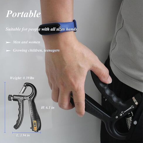 Grip Strength Trainer with Smart Counting, Hand Grip Strengthener, Forearm Exerciser and Hand Workout Tool. Non-Slip Gripper with Adjustable Resistance from 11 to 132lbs (5-60kg). in Kuwait
