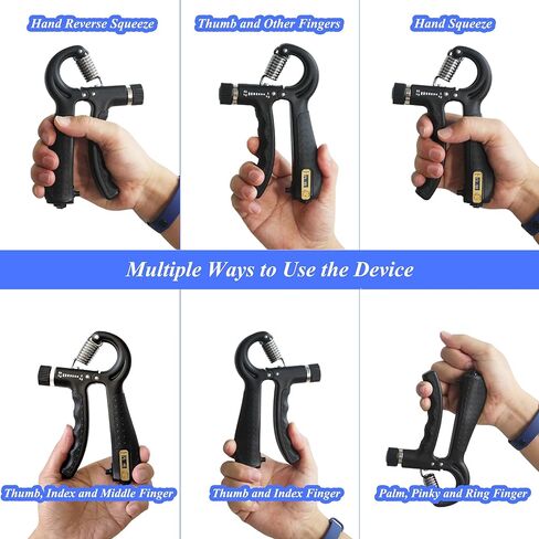 Grip Strength Trainer with Smart Counting, Hand Grip Strengthener, Forearm Exerciser and Hand Workout Tool. Non-Slip Gripper with Adjustable Resistance from 11 to 132lbs (5-60kg). in Kuwait