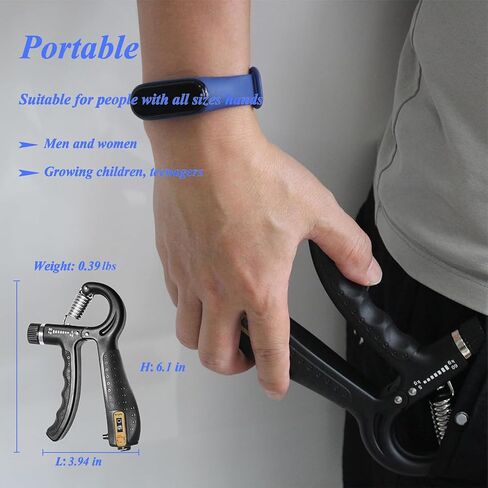 Grip Strength Trainer with Smart Counting, Hand Grip Strengthener, Forearm Exerciser and Hand Workout Tool. Non-Slip Gripper with Adjustable Resistance from 11 to 132lbs (5-60kg). in Kuwait