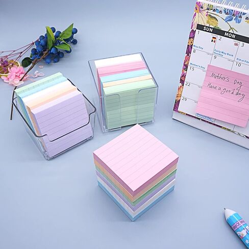 Lined Pop Up Sticky Notes Refills, 3x3 inch, Easy to Post, Accordion, Z-Fold, Pink, Orange, White, Green, Blue, Purple in Saudi Arabia