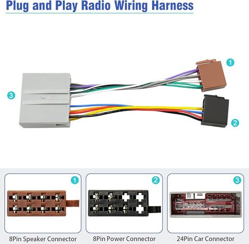 24Pin Radio Wiring Harness Compatible with Ford Mercury Lincoln 2006-2012, Aftermarket 16Pin ISO Stereo Connector Wire Adapter in Saudi Arabia