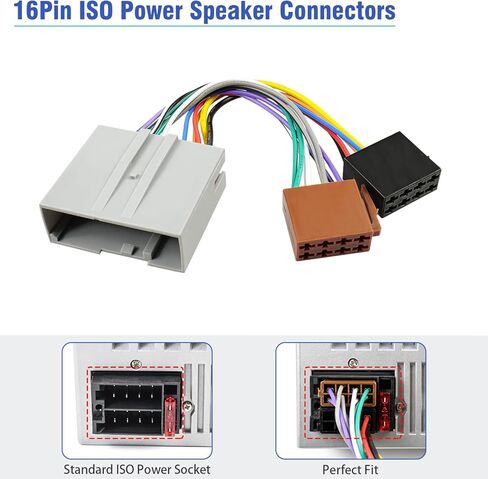 24Pin Radio Wiring Harness Compatible with Ford Mercury Lincoln 2006-2012, Aftermarket 16Pin ISO Stereo Connector Wire Adapter in Saudi Arabia