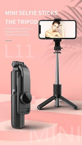 Selfie Stick, 4 in 1 Selfie Stick Tripod, Extendable and Portable Stable Tripod Stand with Detachable Wireless Remote Compatible with iPhone 13/14/11/GoPro/Camera/Phone in Saudi Arabia