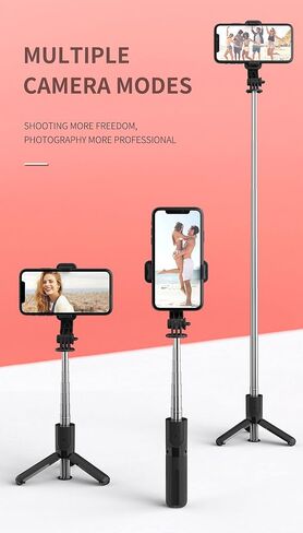 Selfie Stick, 4 in 1 Selfie Stick Tripod, Extendable and Portable Stable Tripod Stand with Detachable Wireless Remote Compatible with iPhone 13/14/11/GoPro/Camera/Phone in Saudi Arabia