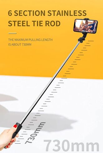 Selfie Stick, 4 in 1 Selfie Stick Tripod, Extendable and Portable Stable Tripod Stand with Detachable Wireless Remote Compatible with iPhone 13/14/11/GoPro/Camera/Phone in Saudi Arabia
