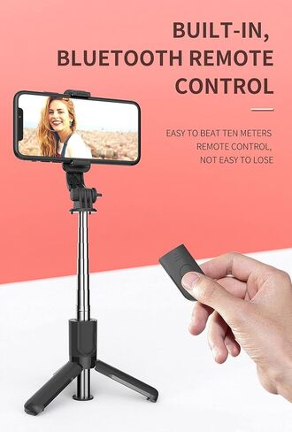 Selfie Stick, 4 in 1 Selfie Stick Tripod, Extendable and Portable Stable Tripod Stand with Detachable Wireless Remote Compatible with iPhone 13/14/11/GoPro/Camera/Phone in Saudi Arabia