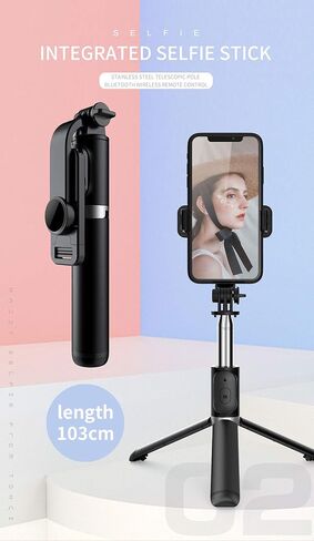 Selfie Stick, 4 in 1 Selfie Stick Tripod, Extendable and Portable Stable Tripod Stand with Detachable Wireless Remote Compatible with iPhone 13/14/11/GoPro/Camera/Phone in Saudi Arabia