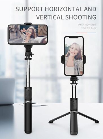 Selfie Stick, 4 in 1 Selfie Stick Tripod, Extendable and Portable Stable Tripod Stand with Detachable Wireless Remote Compatible with iPhone 13/14/11/GoPro/Camera/Phone in Saudi Arabia