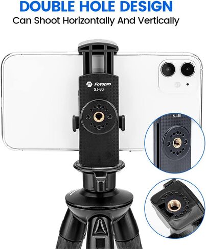 Fotopro حامل ثلاثي للهاتف 1/4 بوصة برغي أسود عالمي للهاتف الخلوي محول تثبيت لعصا Monopod Selfie Stick سطح المكتب حامل ثلاثي القوائم للفيديو صورة فوتوغرافية in Saudi Arabia